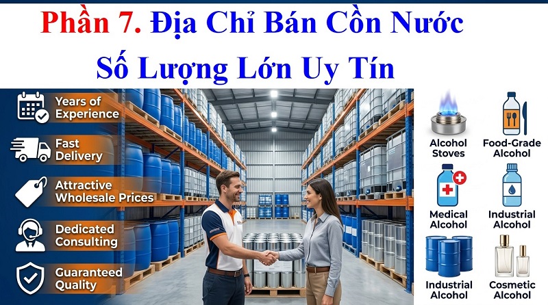 Bán Cồn Nước Số Lượng Lớn – Giải Pháp Tiết Kiệm Và An Toàn Cho Doanh Nghiệp
